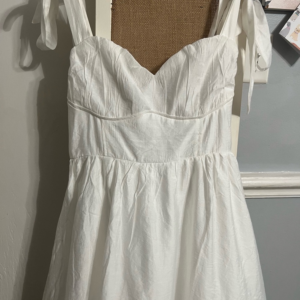 Mine White Mini Dress with Straps